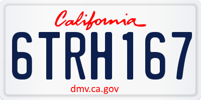 CA license plate 6TRH167