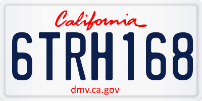CA license plate 6TRH168