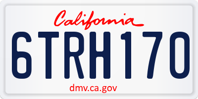 CA license plate 6TRH170