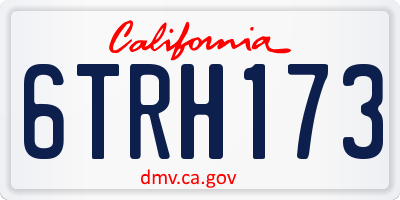 CA license plate 6TRH173