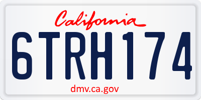 CA license plate 6TRH174