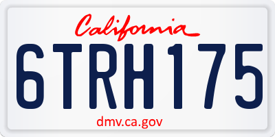CA license plate 6TRH175