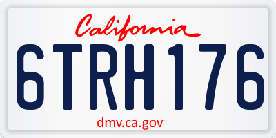 CA license plate 6TRH176