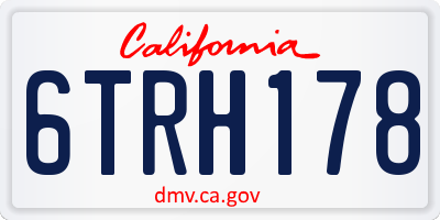 CA license plate 6TRH178