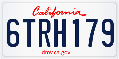CA license plate 6TRH179