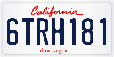 CA license plate 6TRH181
