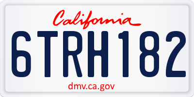 CA license plate 6TRH182