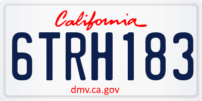 CA license plate 6TRH183