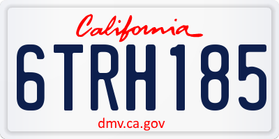 CA license plate 6TRH185
