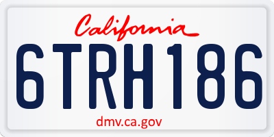 CA license plate 6TRH186