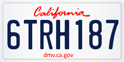 CA license plate 6TRH187