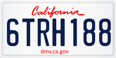 CA license plate 6TRH188