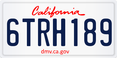 CA license plate 6TRH189