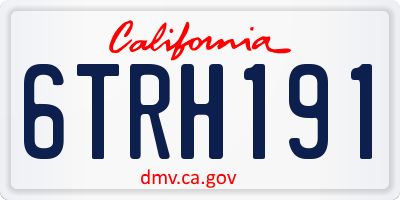 CA license plate 6TRH191