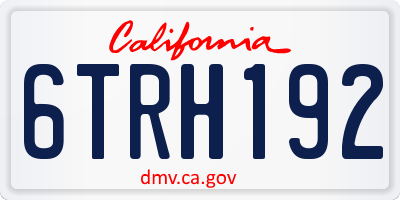 CA license plate 6TRH192
