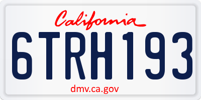 CA license plate 6TRH193