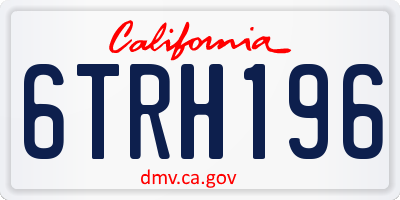 CA license plate 6TRH196