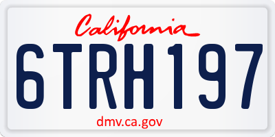 CA license plate 6TRH197