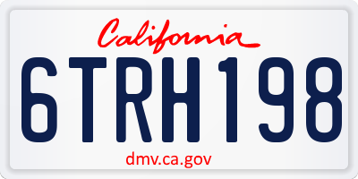 CA license plate 6TRH198