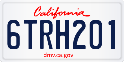CA license plate 6TRH201