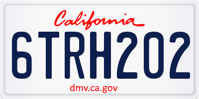 CA license plate 6TRH202