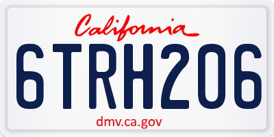 CA license plate 6TRH206