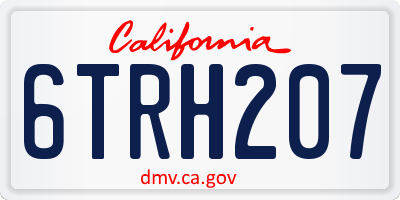 CA license plate 6TRH207