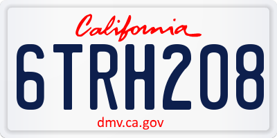 CA license plate 6TRH208