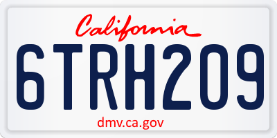 CA license plate 6TRH209