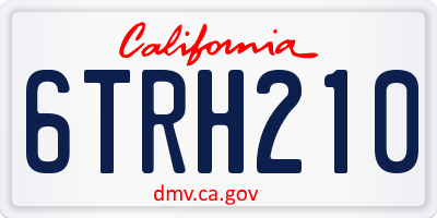 CA license plate 6TRH210