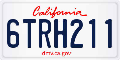 CA license plate 6TRH211