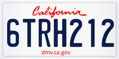 CA license plate 6TRH212