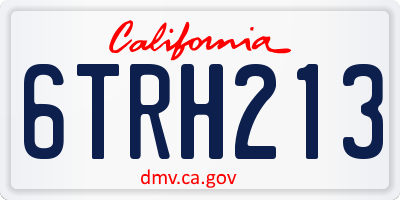 CA license plate 6TRH213