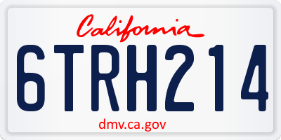 CA license plate 6TRH214