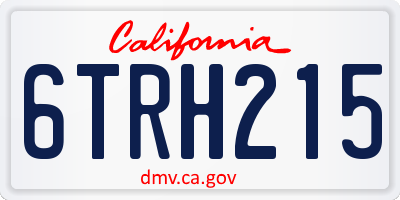 CA license plate 6TRH215