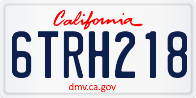 CA license plate 6TRH218