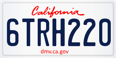 CA license plate 6TRH220