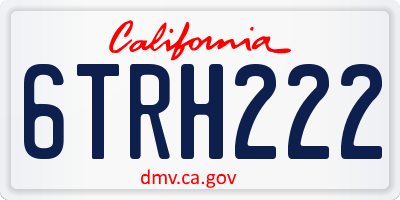 CA license plate 6TRH222