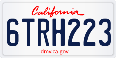 CA license plate 6TRH223