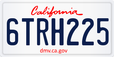 CA license plate 6TRH225