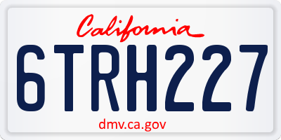 CA license plate 6TRH227