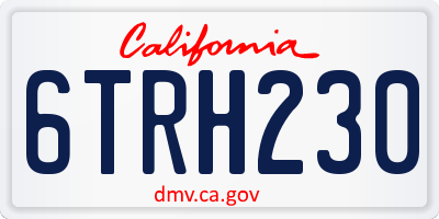 CA license plate 6TRH230