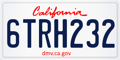 CA license plate 6TRH232
