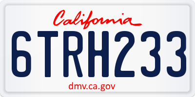 CA license plate 6TRH233