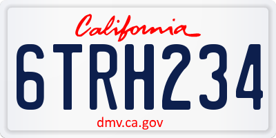 CA license plate 6TRH234
