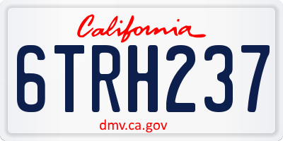 CA license plate 6TRH237