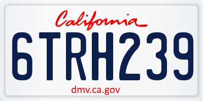 CA license plate 6TRH239