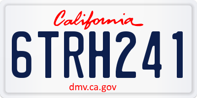 CA license plate 6TRH241
