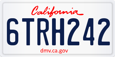 CA license plate 6TRH242