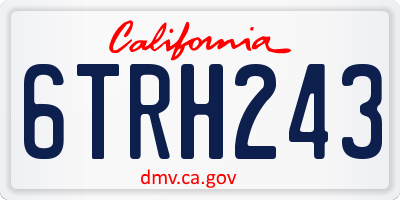 CA license plate 6TRH243